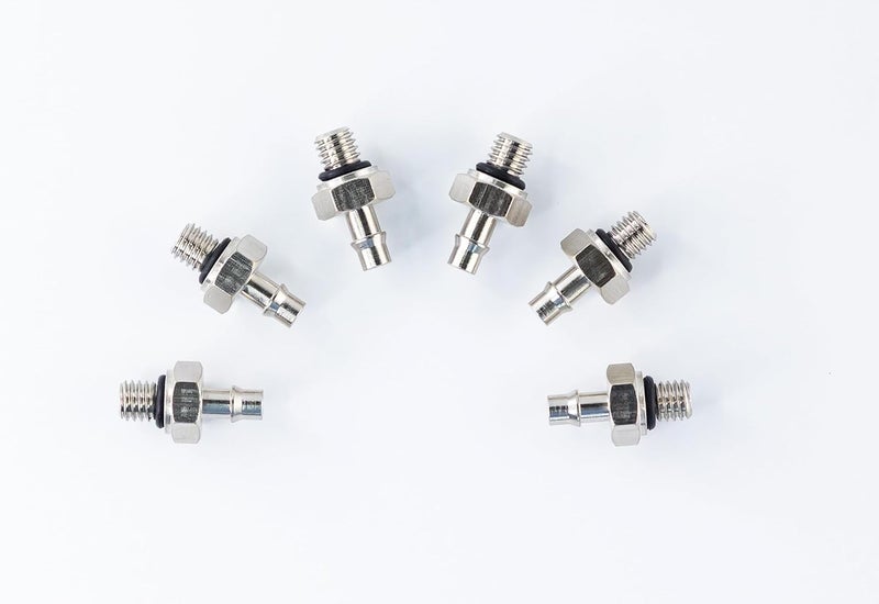 The Digi Sync M6-6x1.0x20 - Threaded Vacuum Port Adapters Fittings for Carburetor or Throttle Body - Nickel-Plated Brass - QUALITY SET - Pack of 6 - Not KL - Image 2